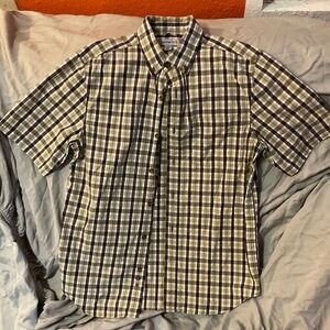 Carhartt Men's Green and Brown Plaid Button Down Shirt